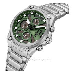 POLICE PEWGK2239104 Silver Dial Green Stainless Steel