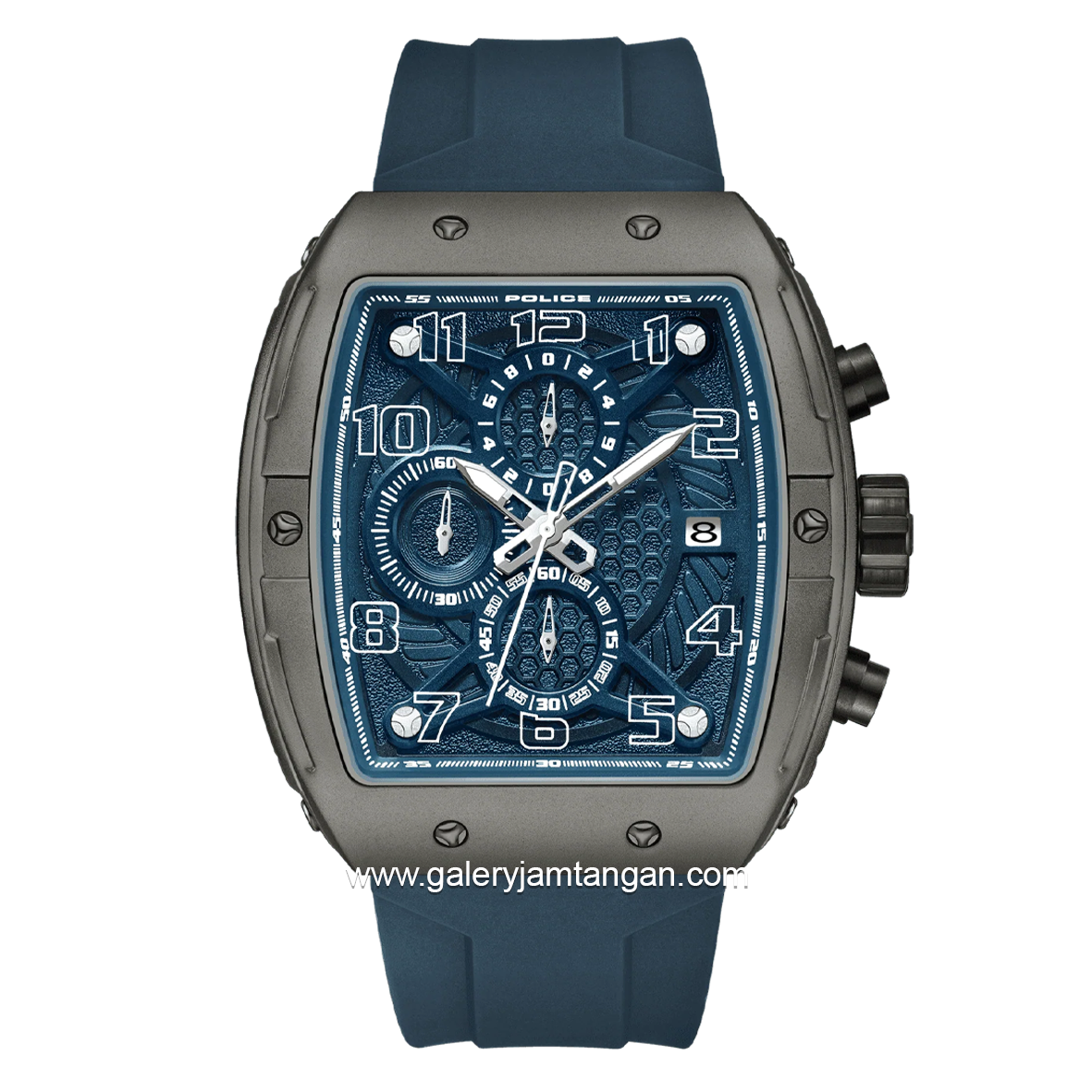 POLICE PEWGO0063102 Navy Grey Silicone Strap