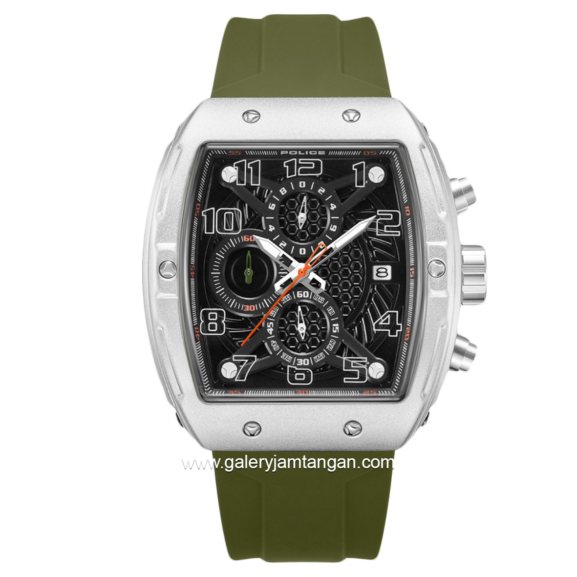 POLICE PEWGO0063104 Green Silicone Strap