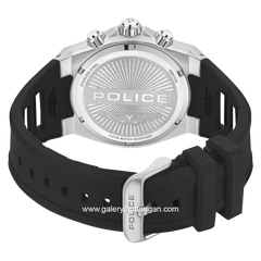POLICE PEWGQ0054301 Multi Function Black Silver Rubber Strap