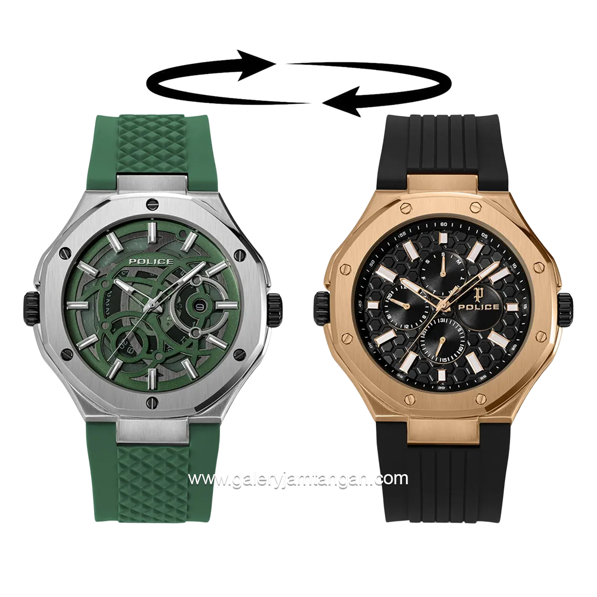 POLICE PEWGQ0081902 Dual Watch Silicone Strap