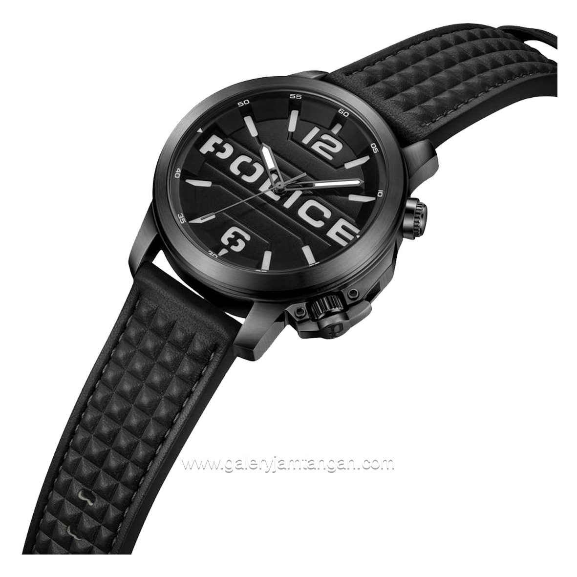 POLICE PEWJD0021701 Full Black Leather Strap