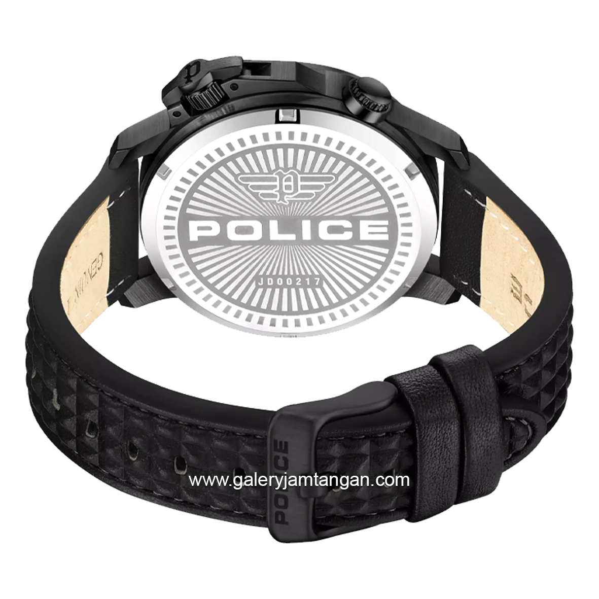 POLICE PEWJD0021701 Full Black Leather Strap