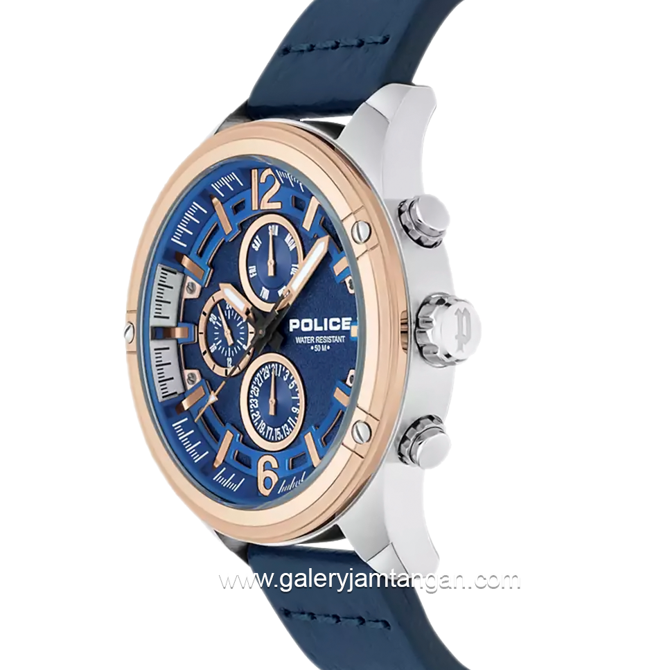 POLICE PL.15665JSTR/03 Dial Blue Leather Strap