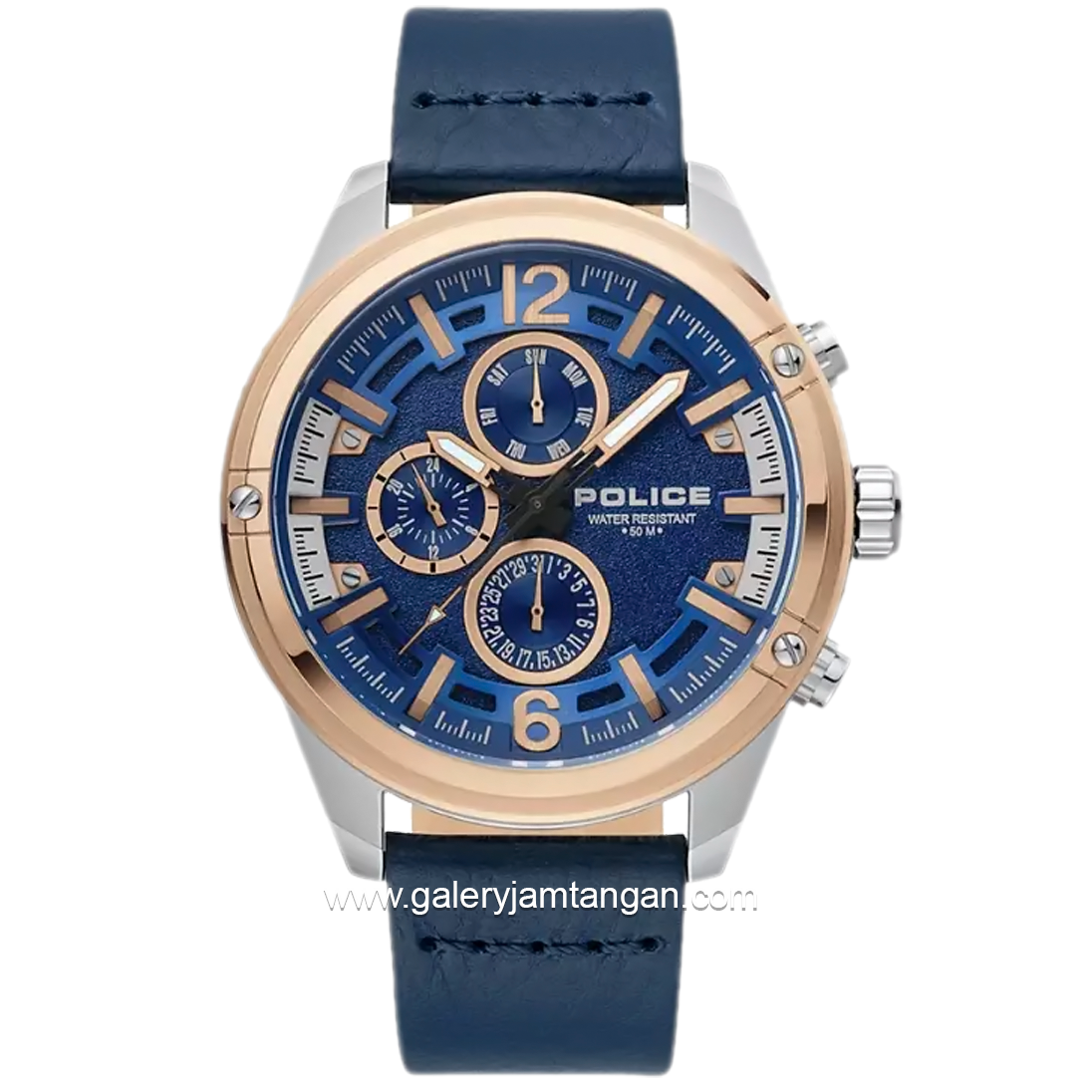 POLICE PL.15665JSTR/03 Dial Blue Leather Strap