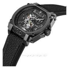 POLICE PEWGE0040003 Automatic Skeleton Dial Leather Strap