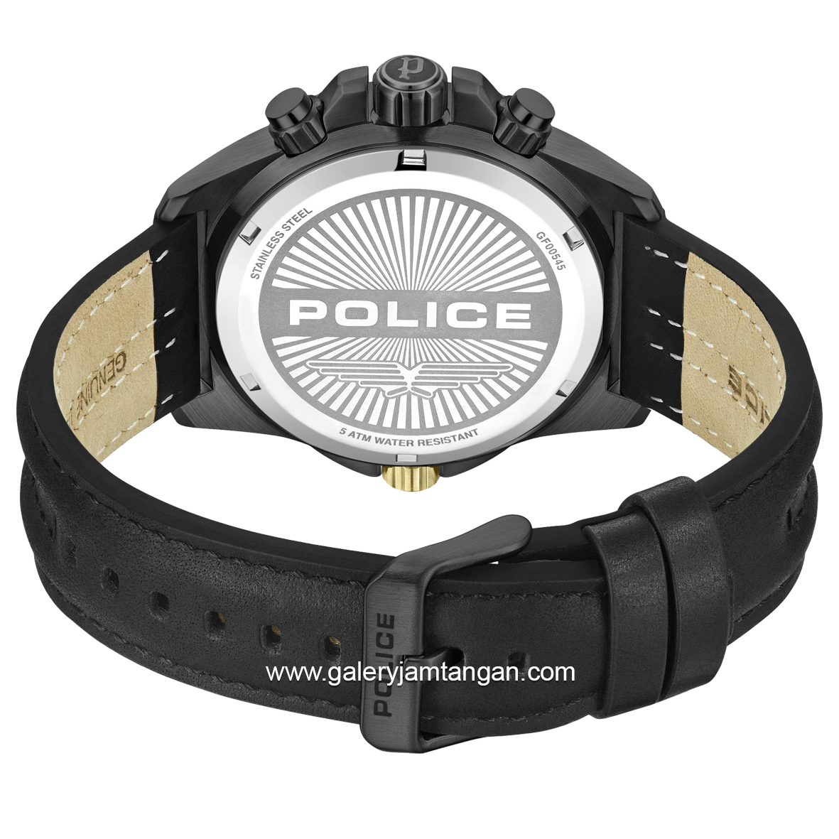 POLICE PEWGF0054503 Black Multifunction Leather Strap