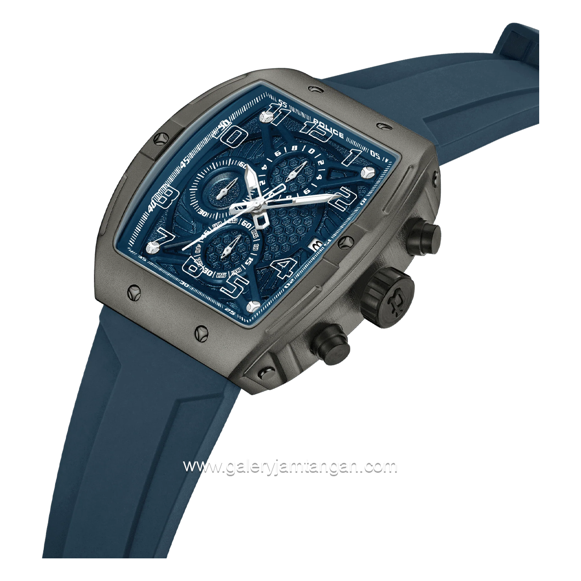 POLICE PEWGO0063102 Navy Grey Silicone Strap