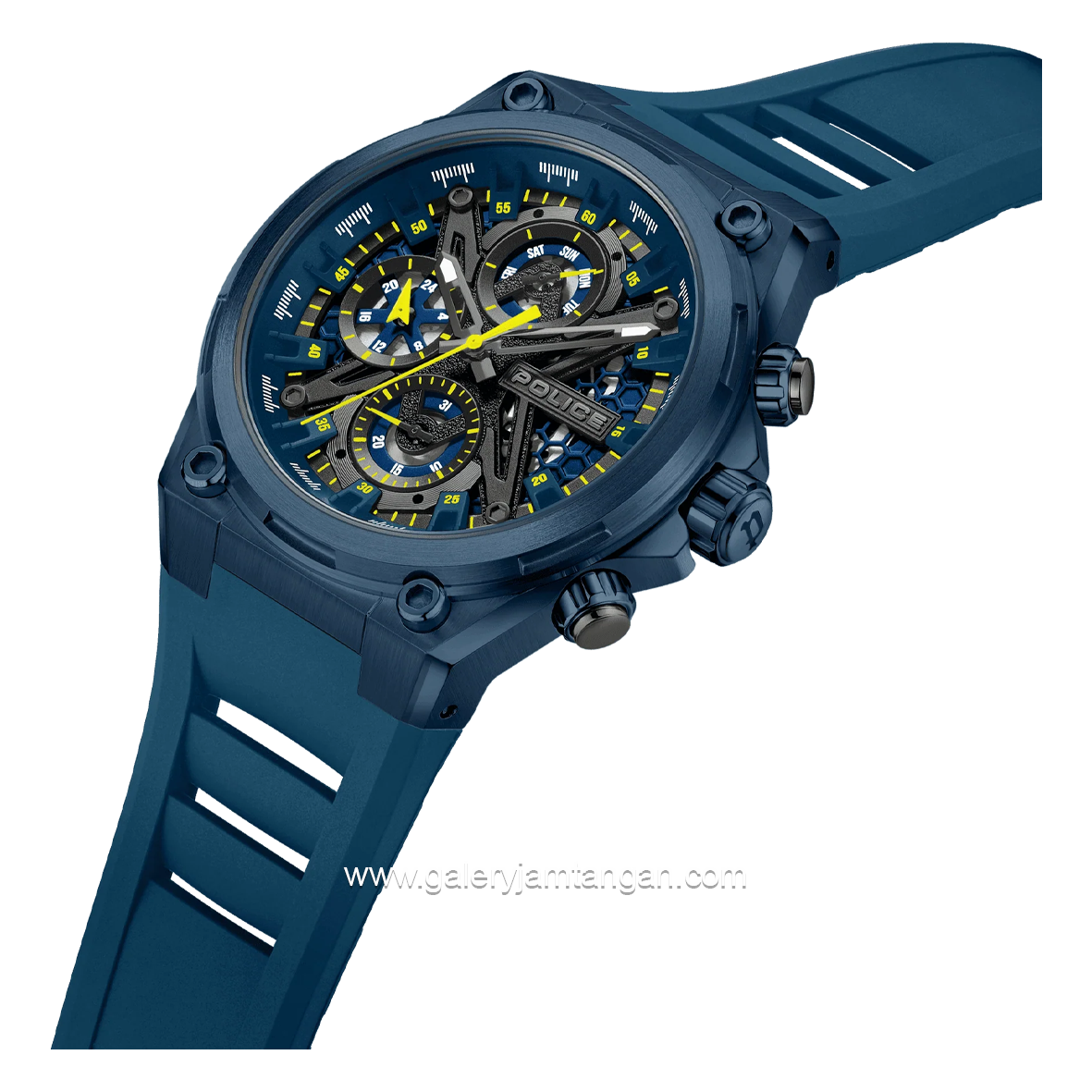 POLICE PEWGQ0054302 Blue Multifunction Rubber Strap