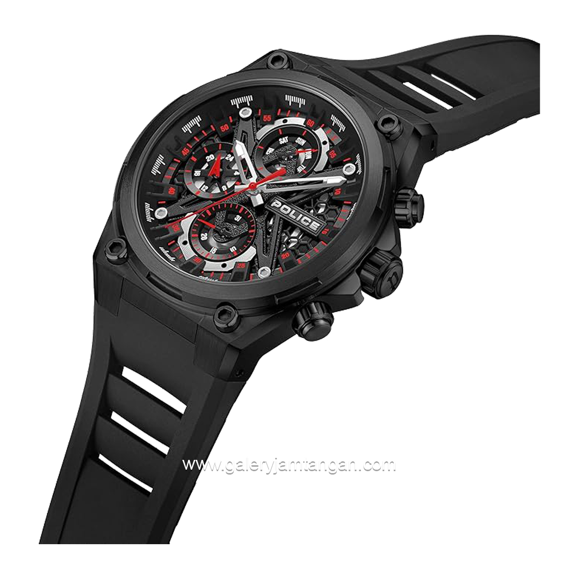 POLICE PEWGQ0054303 Black Multifunction Rubber Strap