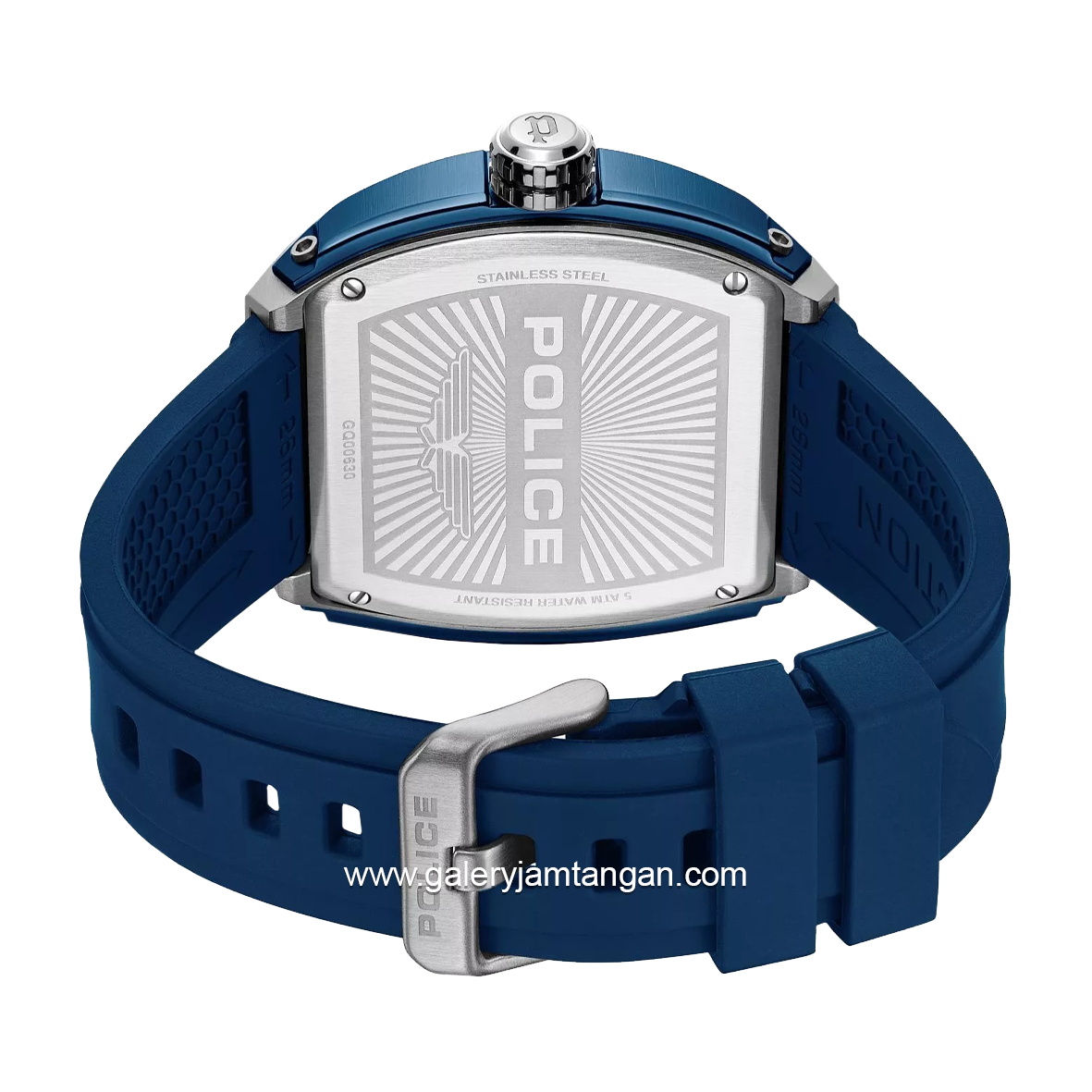 POLICE PEWGQ0063002 Blue Silver Rubber Strap