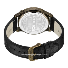 POLICE PEWJA2227702 Black Gold Leather Collection Jet Watch