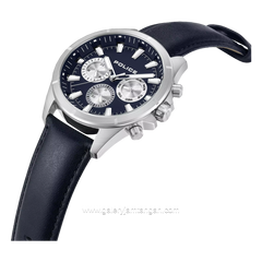 POLICE PEWJF0005803 Blue Silver Multifunction Leather Strap