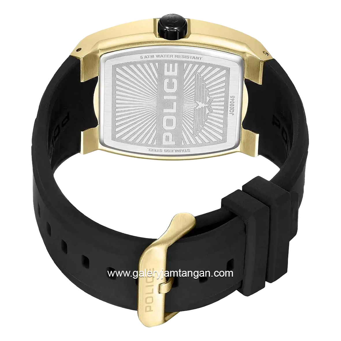 POLICE PEWJQ0004540 Black Gold Rubber Strap