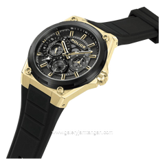 POLICE PEWJQ2203241 Black Gold Dial Black Multifunction Rubber/Silicone