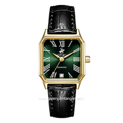 BEVERLY HILLS POLO CLUB BP3917C.171 Black Rosegold Dial Green Leather Strap