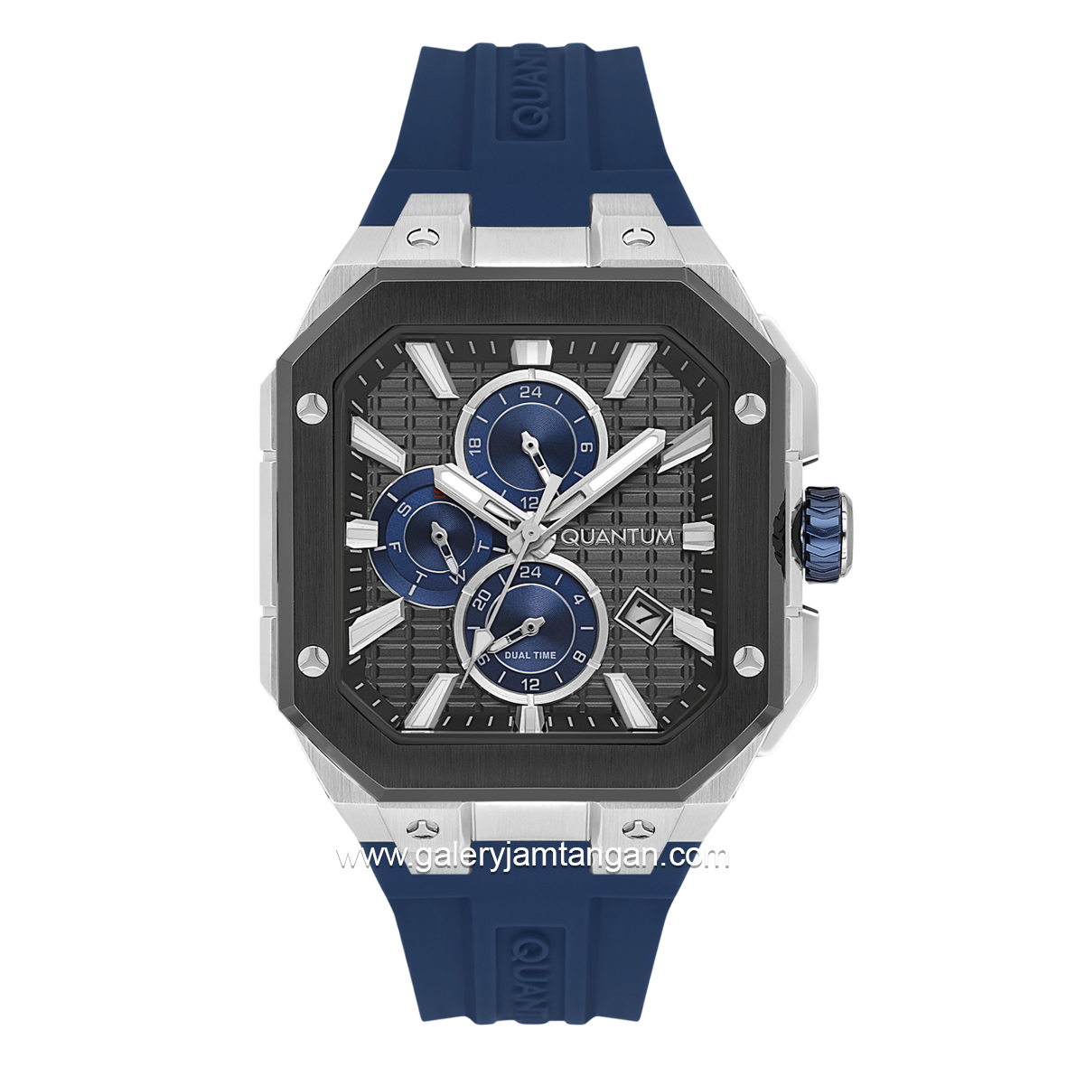 QUANTUM PWG1235.359 Blue Navy Rubber Strap