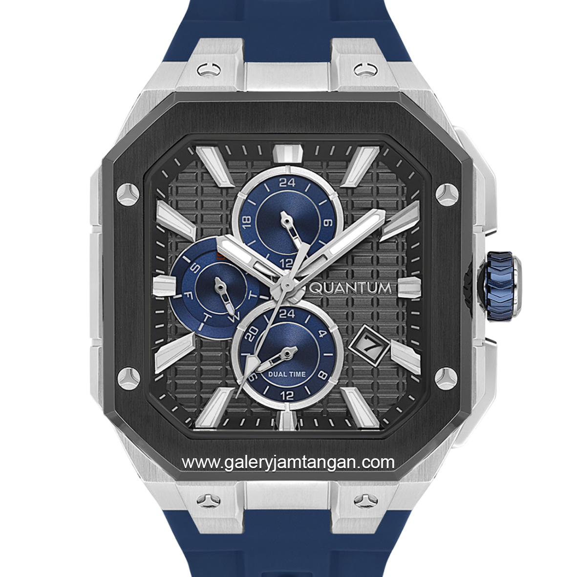 QUANTUM PWG1235.359 Blue Navy Rubber Strap