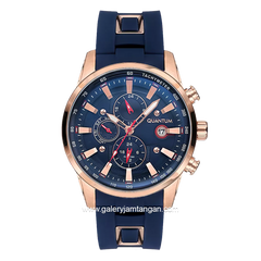 QUANTUM ADG678.499 Sporty Men's Watch Navy Rosegold Rubber Strap