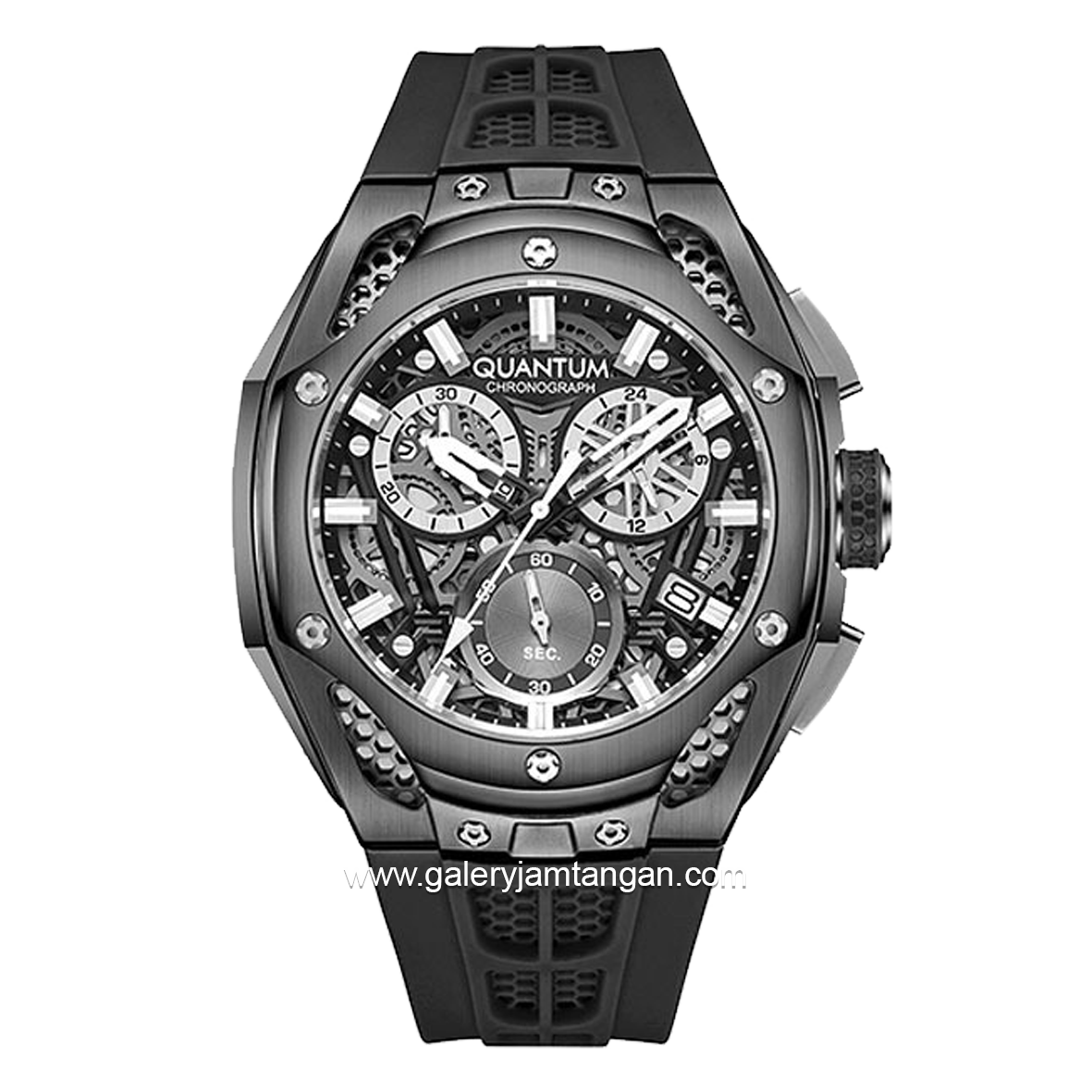 QUANTUM HNG1102.051 Black Grey Rubber Strap