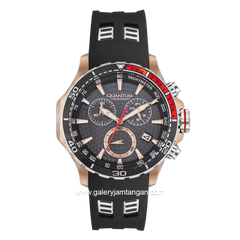 QUANTUM HNG834.551 Black Rosegold Dial Black Chronograph Rubber Strap