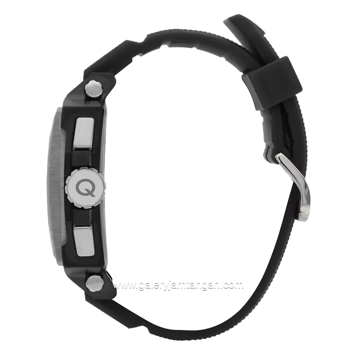 QUANTUM HNG969.650 Black Silver Rubber Strap