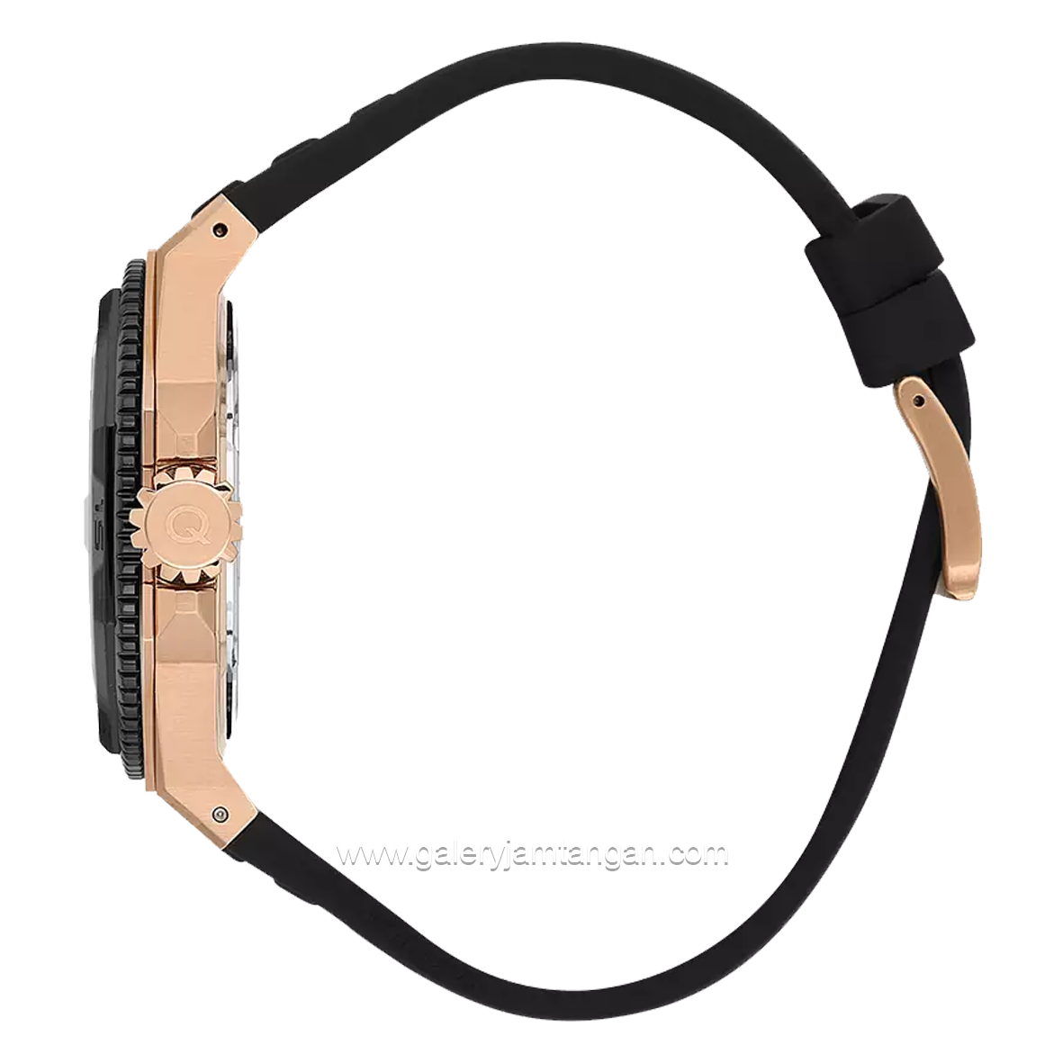 QUANTUM BAR1091.851 Automatic Black Rosegold Rubber Strap