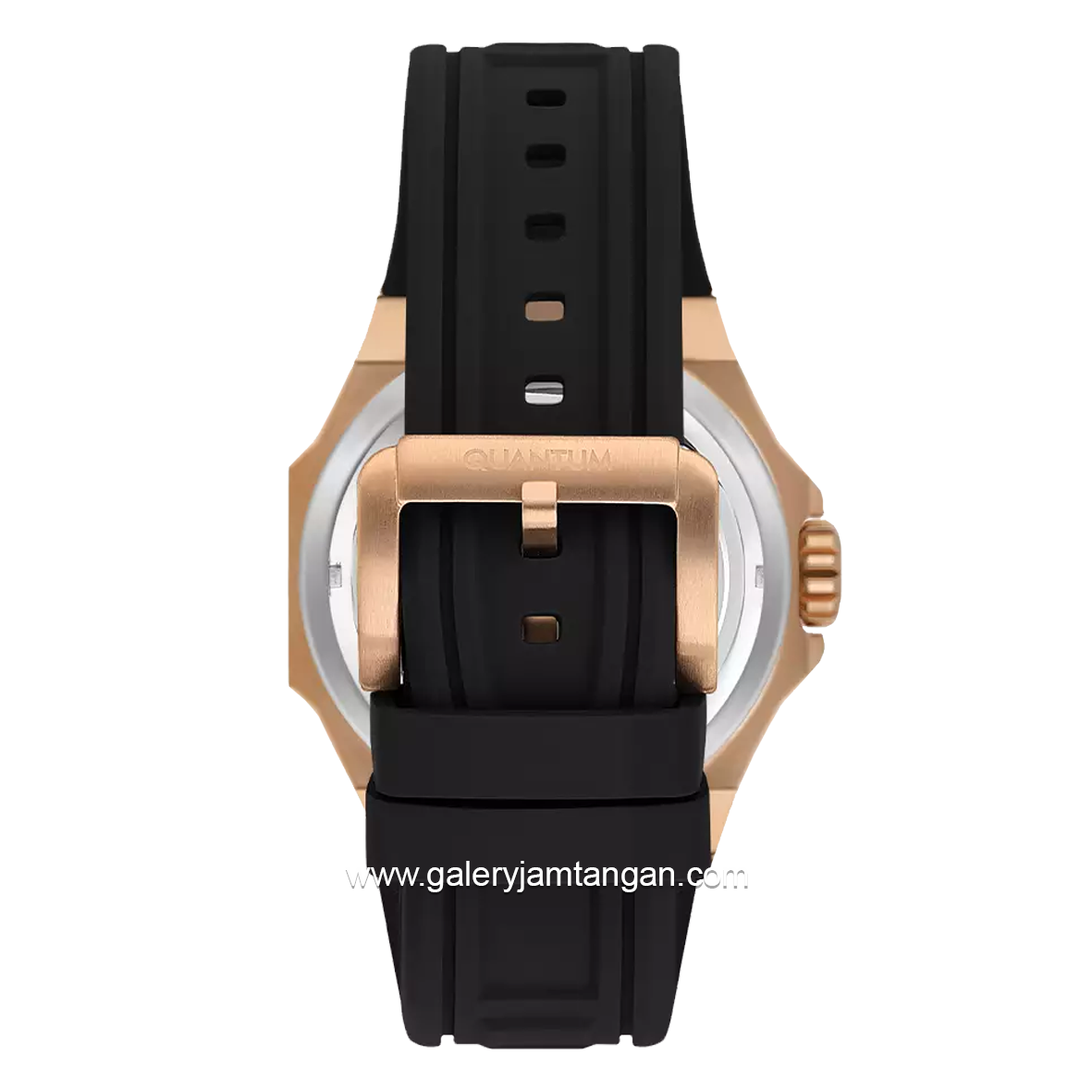 QUANTUM BAR1091.851 Automatic Black Rosegold Rubber Strap