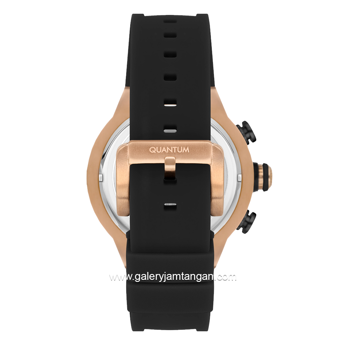 QUANTUM HNG1083.851 Black Rosegold Rubber Strap