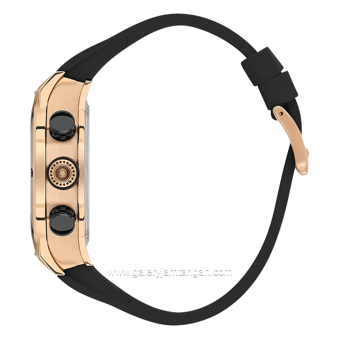 QUANTUM HNG1083.851 Black Rosegold Rubber Strap