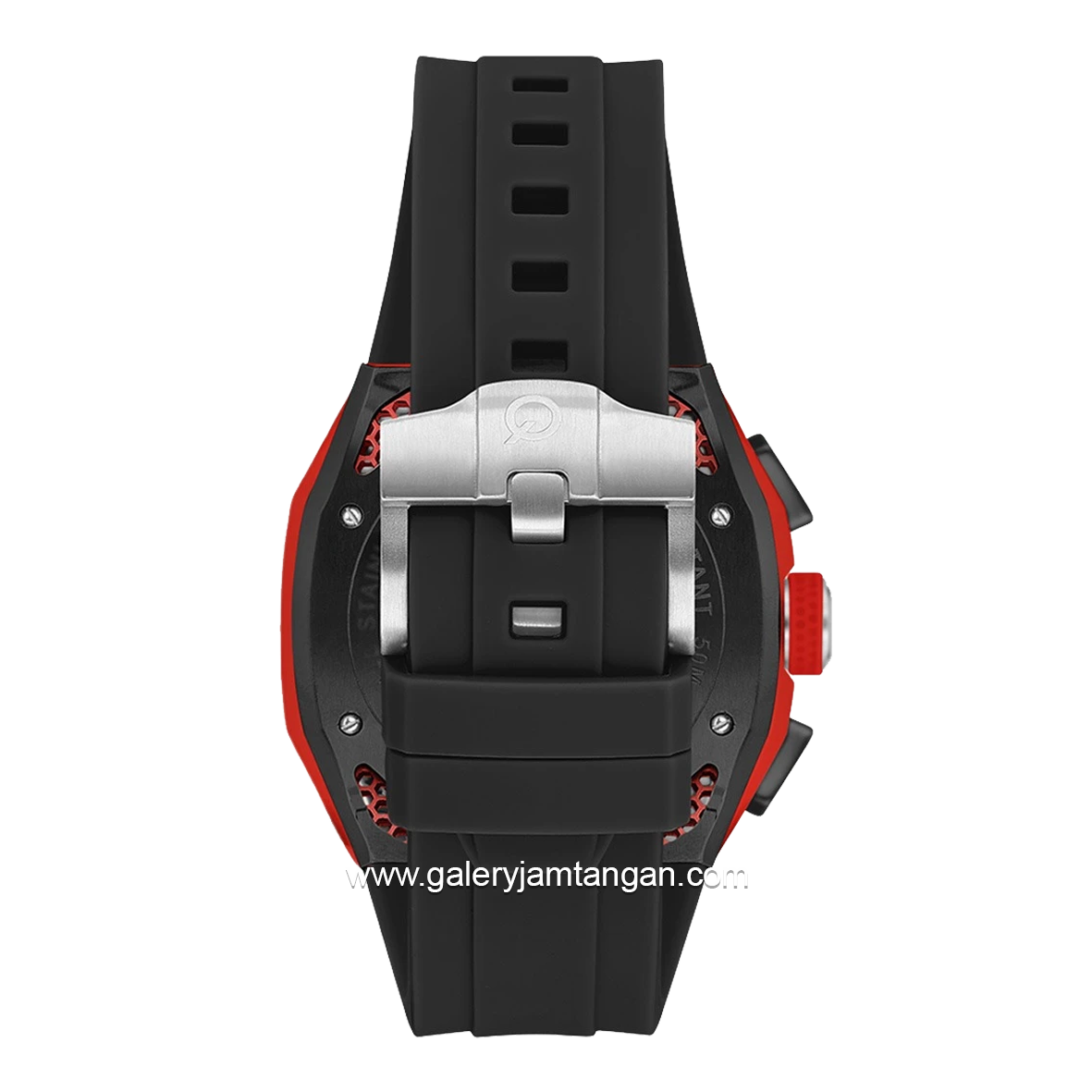 QUANTUM HNG1102.651 Black Red Rubber Strap
