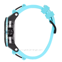 QUANTUM HNG535.650 Blue Black Chronograph Rubber Strap