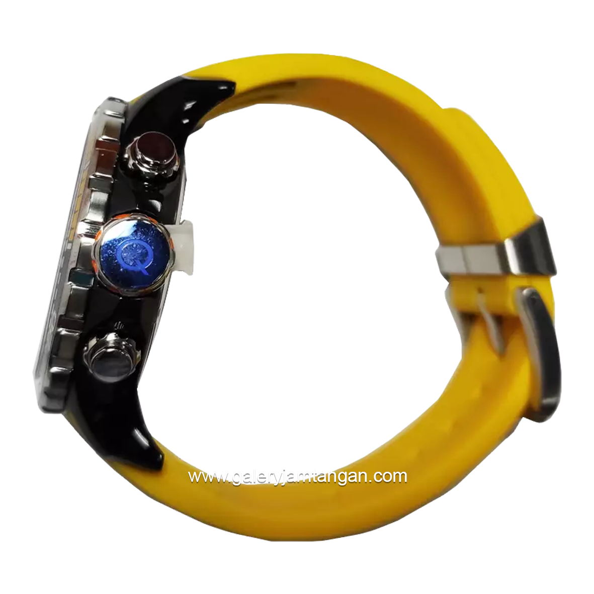 QUANTUM HNG834.656 Yellow Dial Red Chronograph Silicone Strap