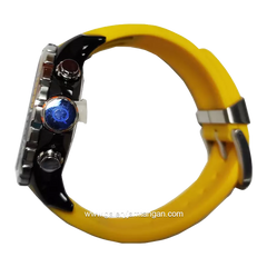 QUANTUM HNG834.656 Yellow Dial Red Chronograph Silicone Strap