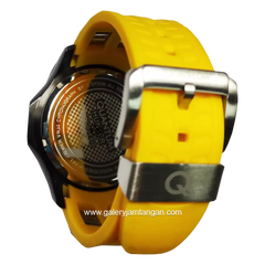 QUANTUM HNG834.656 Yellow Dial Red Chronograph Silicone Strap