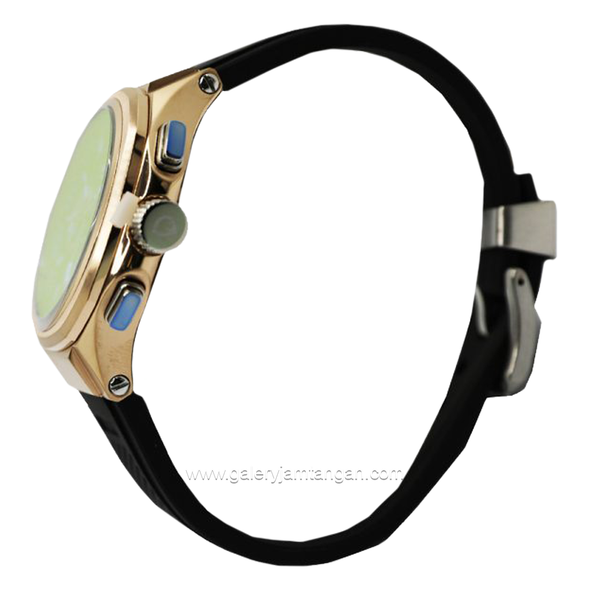 QUANTUM HNG898.451 Black Rosegold Dial Red Chronograph Rubber Strap