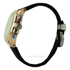 QUANTUM HNG898.451 Black Rosegold Dial Red Chronograph Rubber Strap