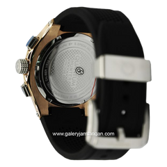 QUANTUM HNG898.451 Black Rosegold Dial Red Chronograph Rubber Strap