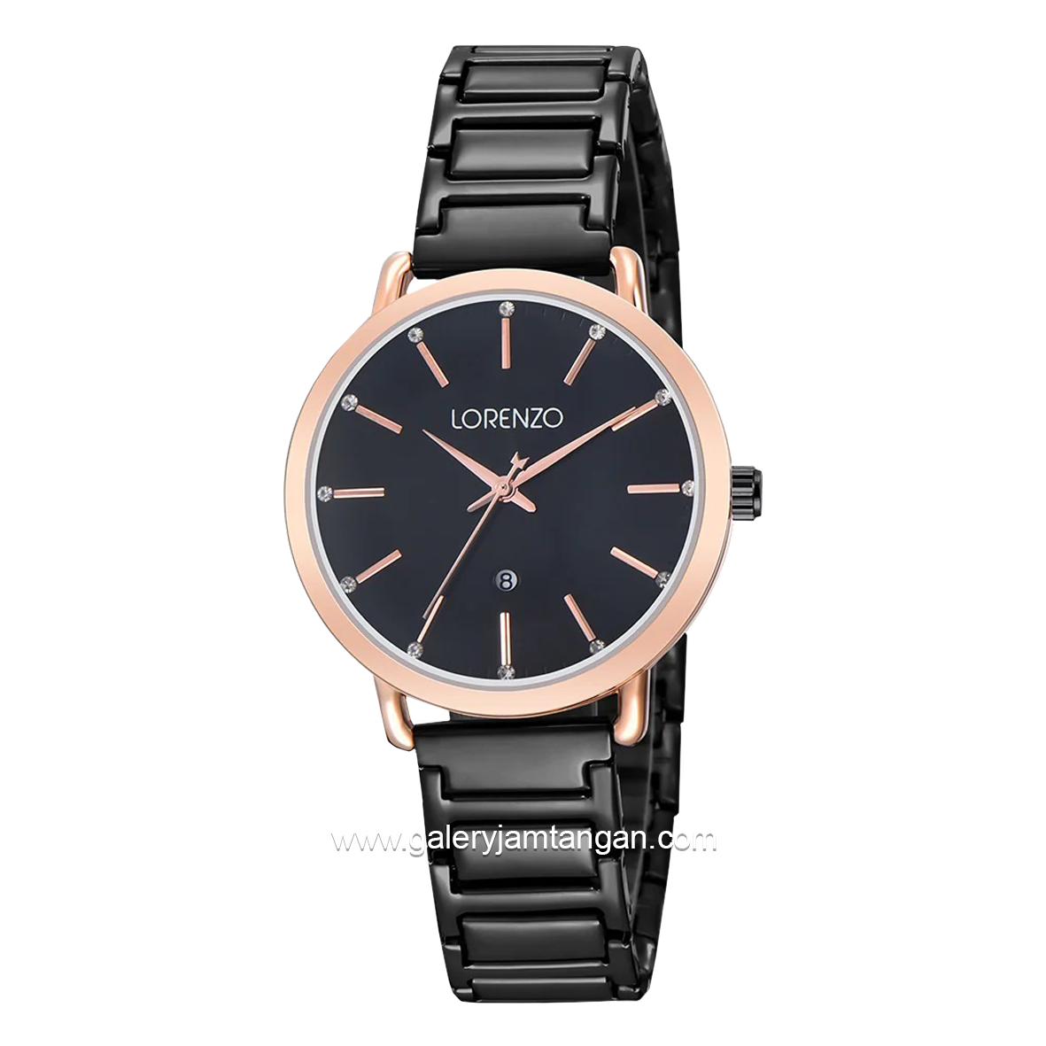 LORENZO R 7126 L Black Rosegold Stainless Steel