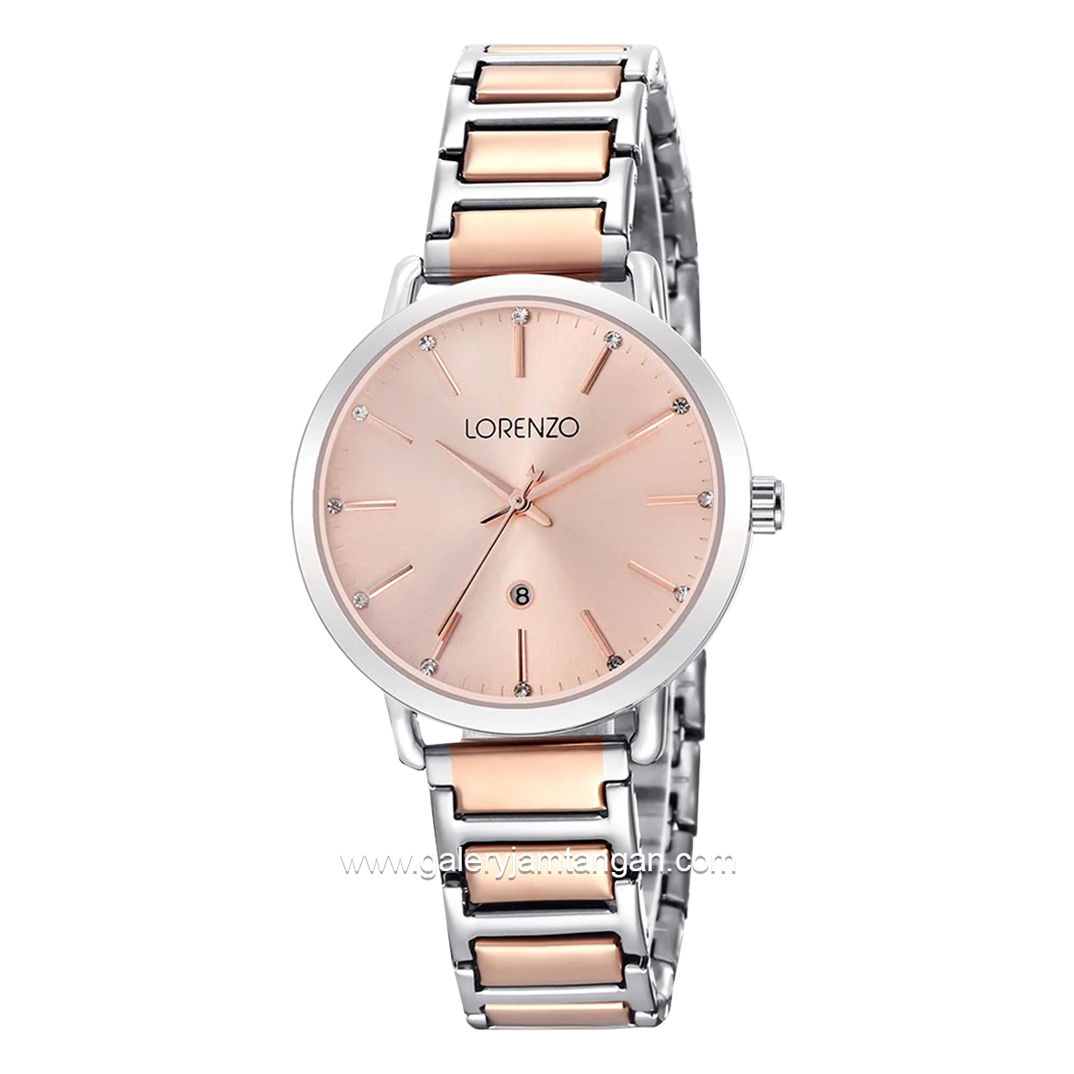 LORENZO R 7126 L Silver Combinasi Rosegold Stainless Steel