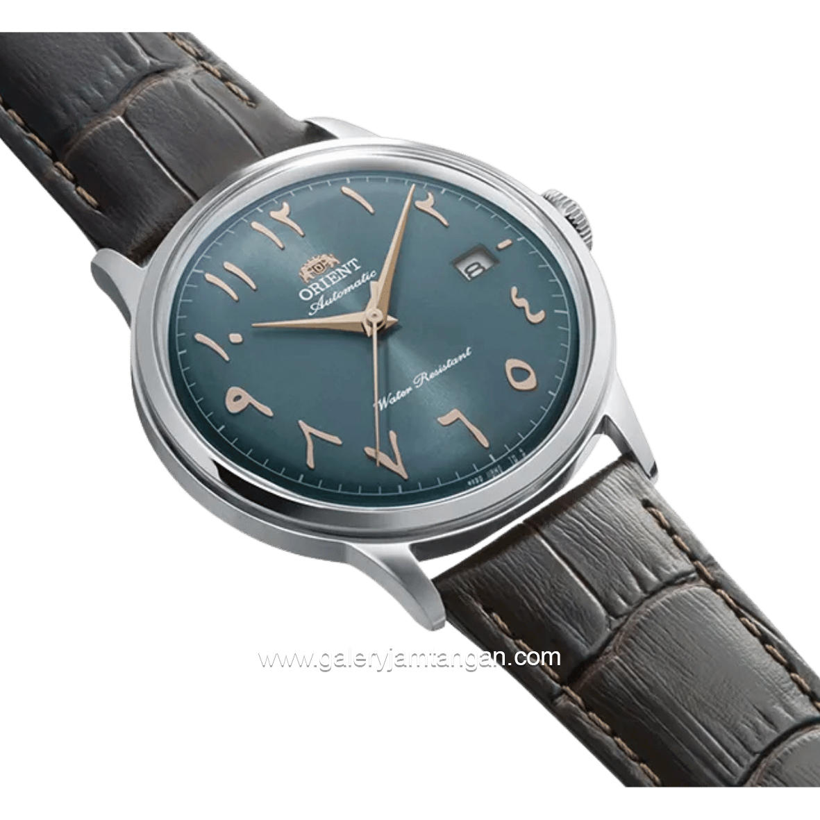 ORIENT BAMBINO RA-AC0035E Automatic Brown Dial Green Arabic Leather Strap