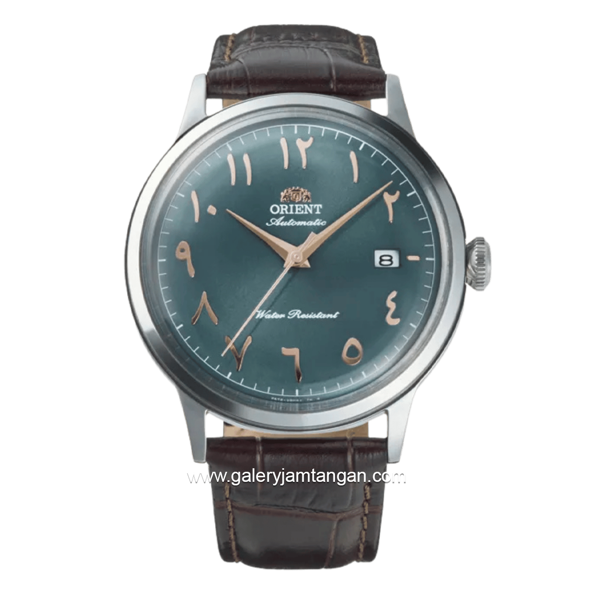 ORIENT BAMBINO RA-AC0035E Automatic Brown Dial Green Arabic Leather Strap