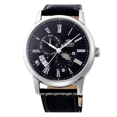 ORIENT SUN & MOON RA-AK0010B30B Automatic Black Dial Black Leather Strap
