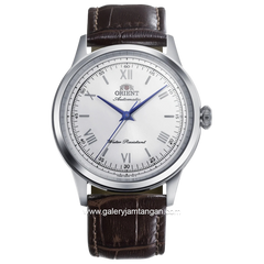 ORIENT RA-BB0002S30B BAMBINO Automatic Brown Silver Dial White Leather Strap