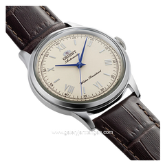 ORIENT RA-BB0003Y30B BAMBINO Automatic Brown Silver Dial Gold Leather Strap