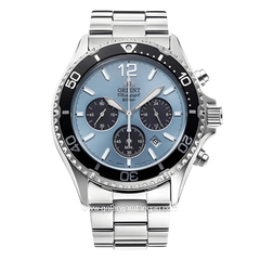 ORIENT MAKO SOLAR RA-TX0206L Silver Dial Sky Blue Chronograph Stainless Steel