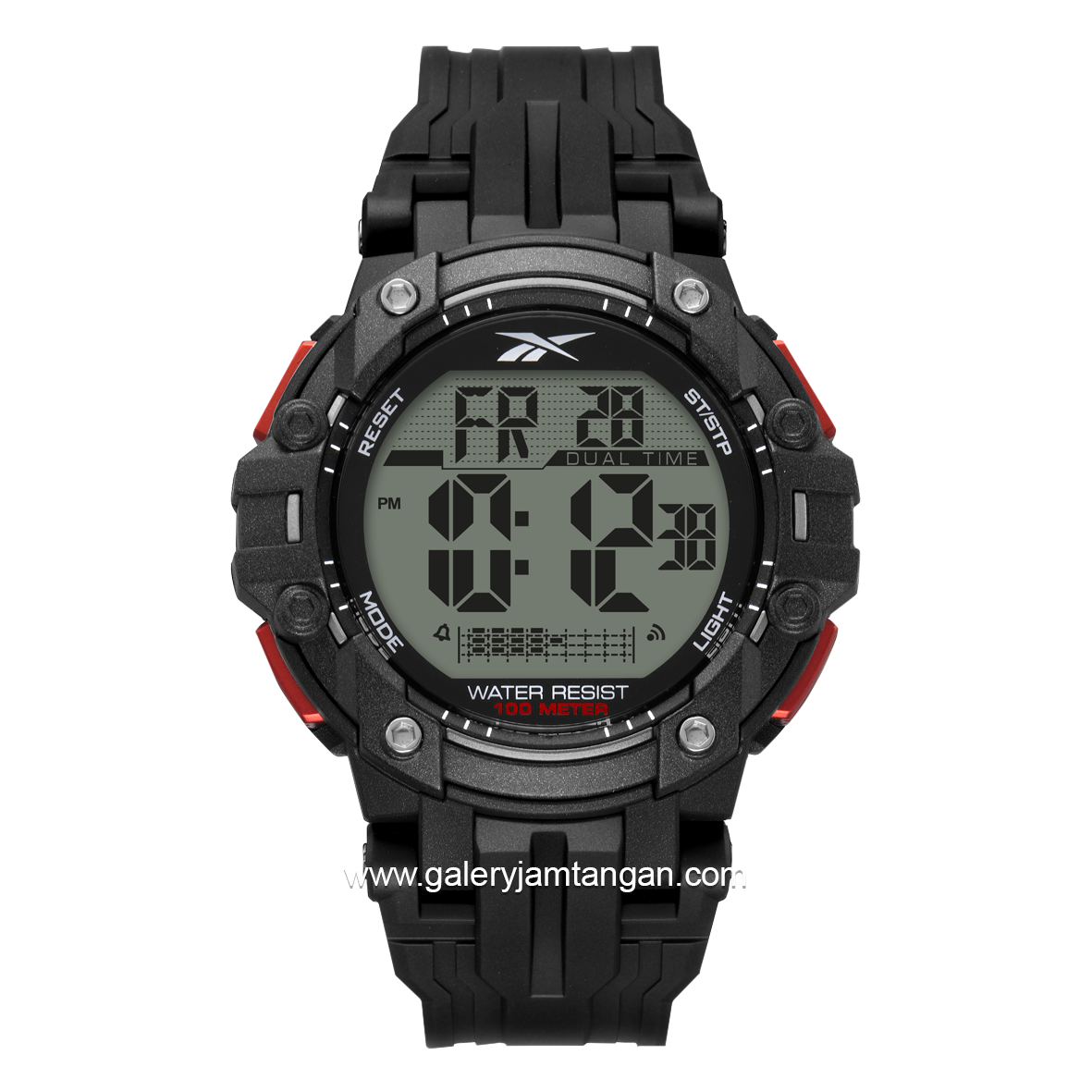 REEBOK RV-CRO-G9-PBPB-WR Black List Red Rubber Strap