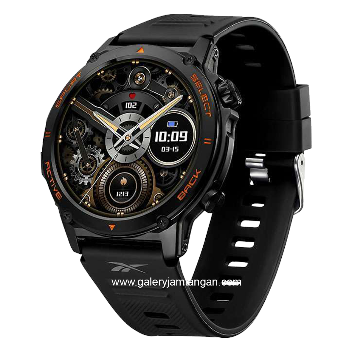 REEBOK SMARTWATCH RV-MTI-G0-PBIB-BB Black Silicone Strap