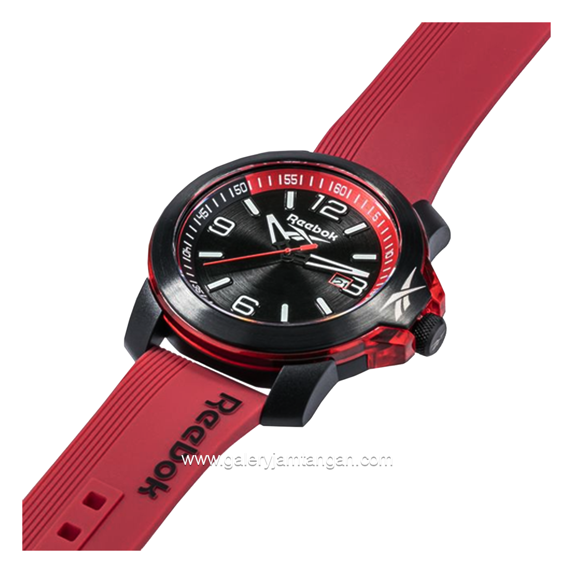 REEBOK RV-TR3-G3-PBIR-BR Black Red Rubber Strap
