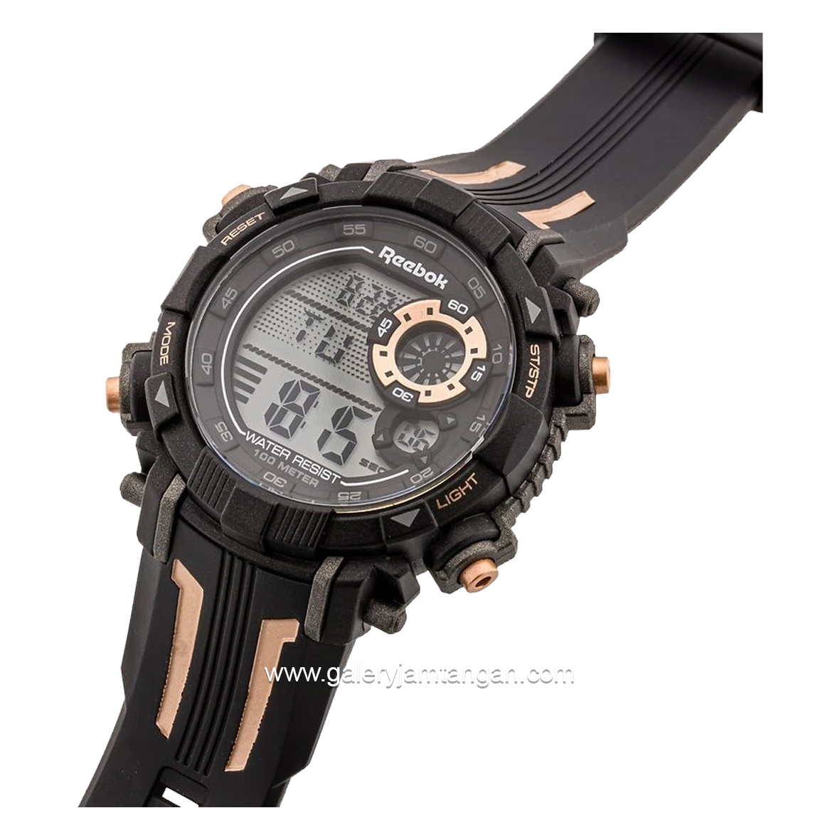 REEBOK RV-WRR-G9-PSPB-WS Black Rosegold Rubber Strap
